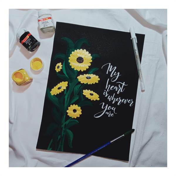 Calligraphy Creators -My Heart Is Whereevevr You Are -Handmade (With Frame)